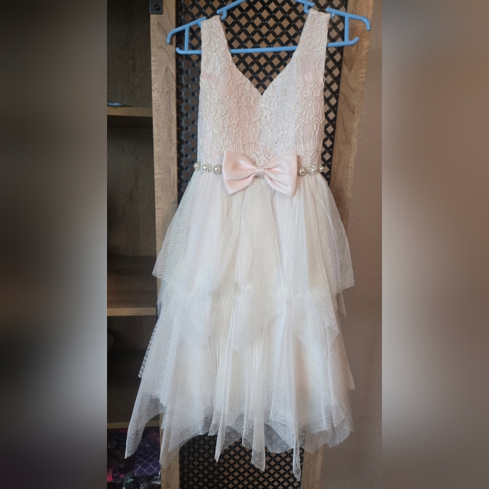 American Princess Pink and Cream Layered Dress